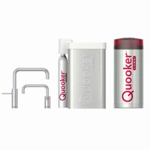 Quooker CUBE COMBI Twintap Nordic Square RVS Kokendwaterkraan Kokendwaterkraan